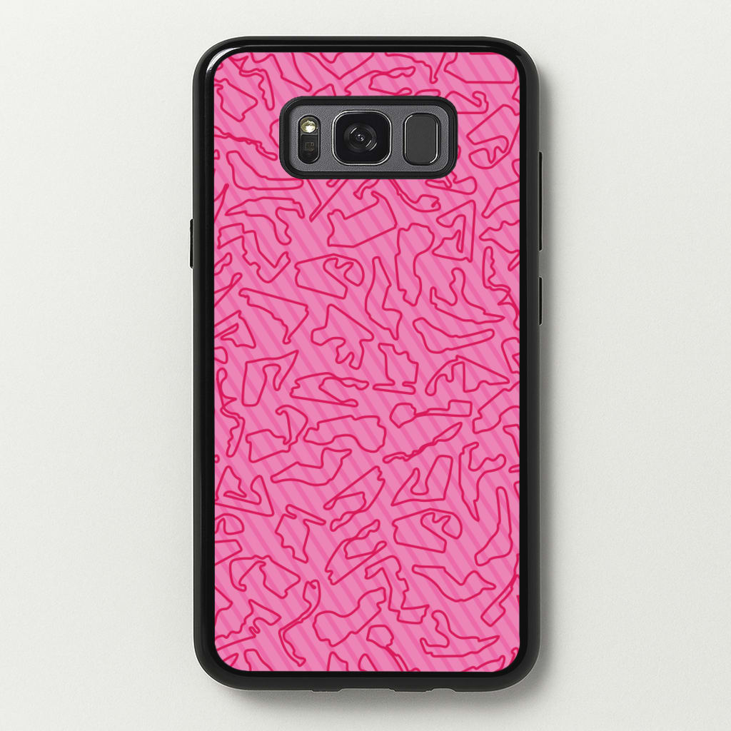 Track Outlines Pink - F1 Phone Case for Galaxy S8 Plus
