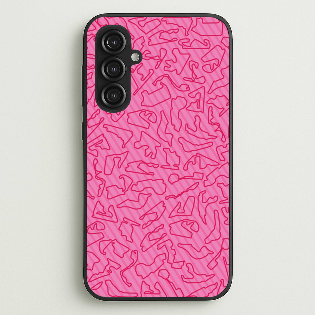 Track Outlines Pink - F1 Phone Case for Galaxy S23FE