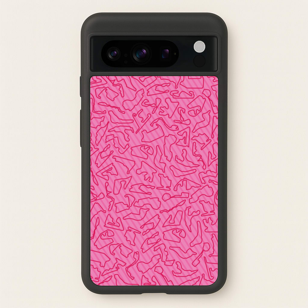 Track Outlines Pink - F1 Phone Case for Google Pixel 8 Pro