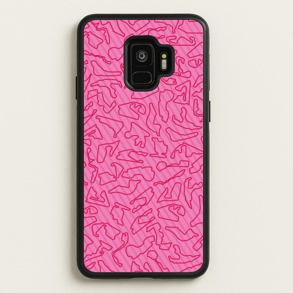 Track Outlines Pink - F1 Phone Case for Galaxy S9
