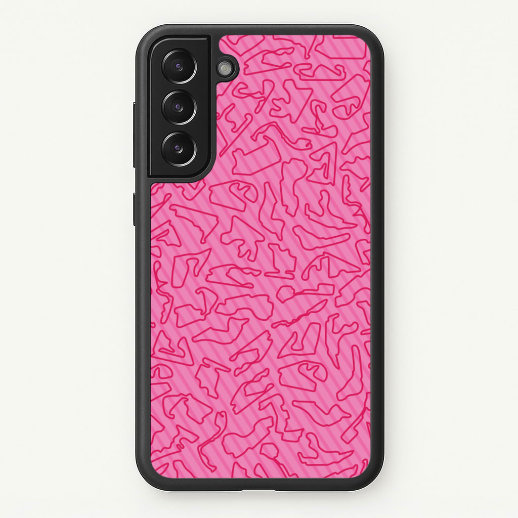 Track Outlines Pink  - F1 Phone Case for Galaxy S21 Plus