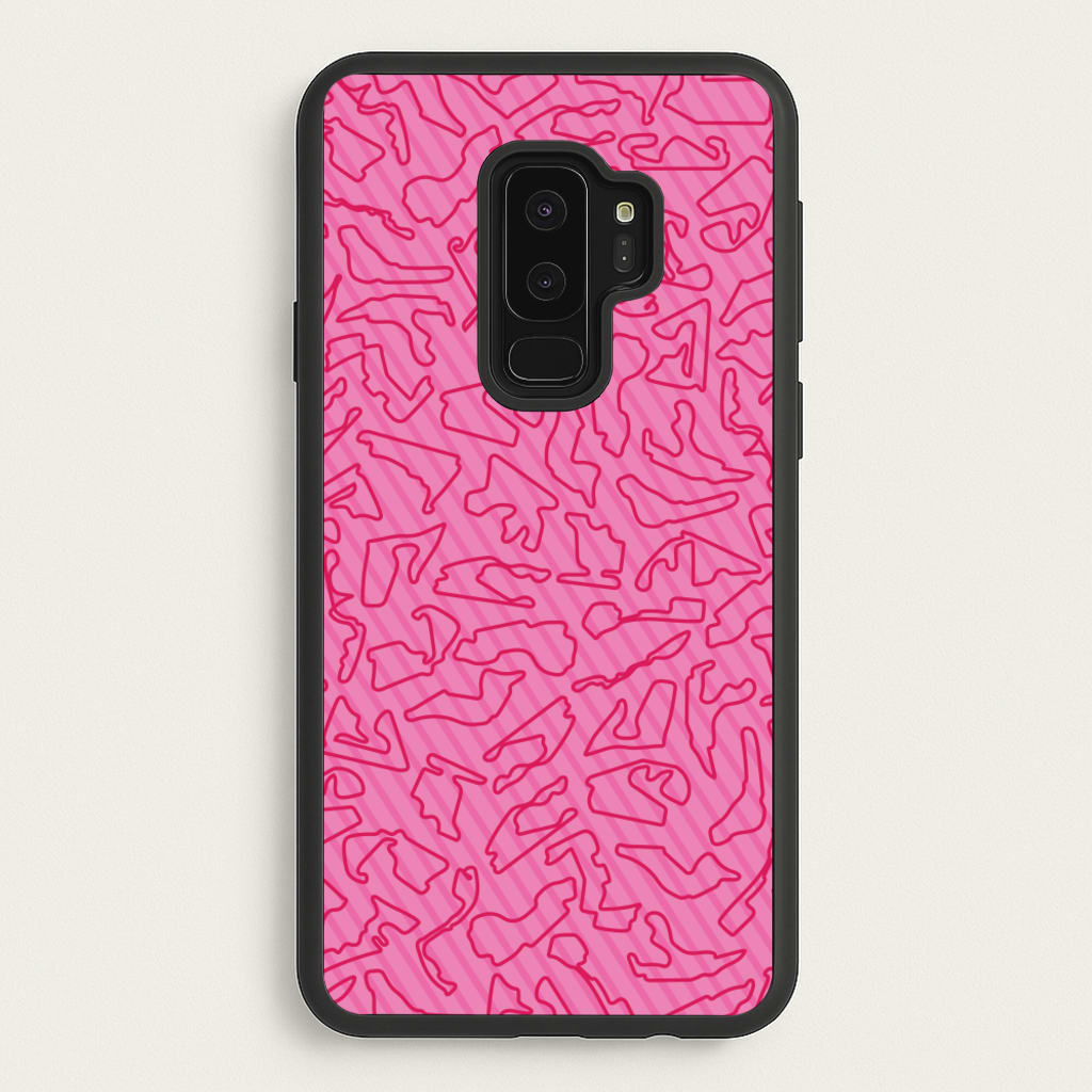 Track Outlines Pink - F1 Phone Case for Galaxy S9 Plus