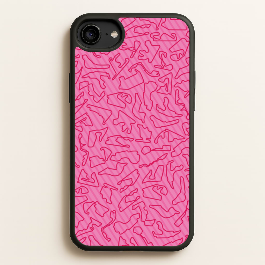 Track Outlines Pink - F1 Phone Case for iPhone 6 / 7 / 8 / SE