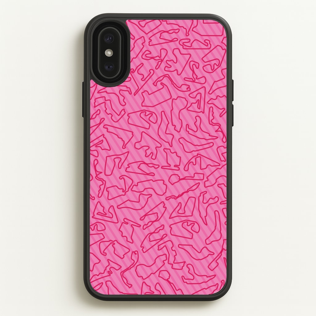 Track Outlines Pink - F1 Phone Case for iPhone XS Max