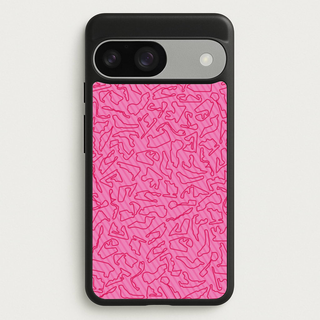 Track Outlines Pink - F1 Phone Case for Google Pixel 9 / 9 Pro
