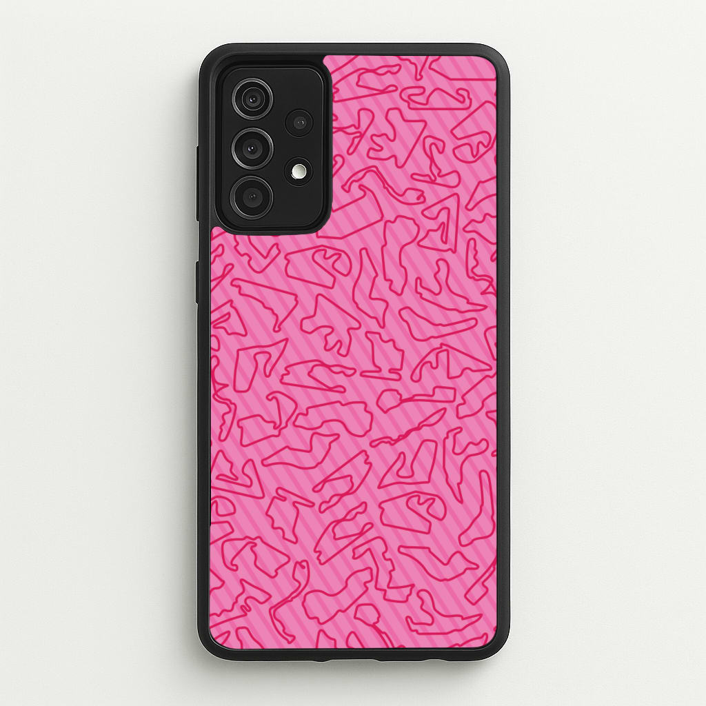 Track Outlines Pink - F1 Phone Case for Galaxy A52 / A52s