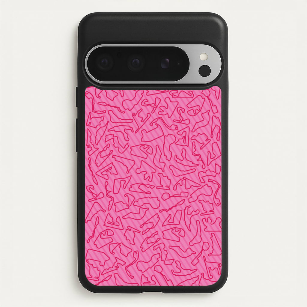 Track Outlines Pink - F1 Phone Case for Google Pixel 9 Pro XL