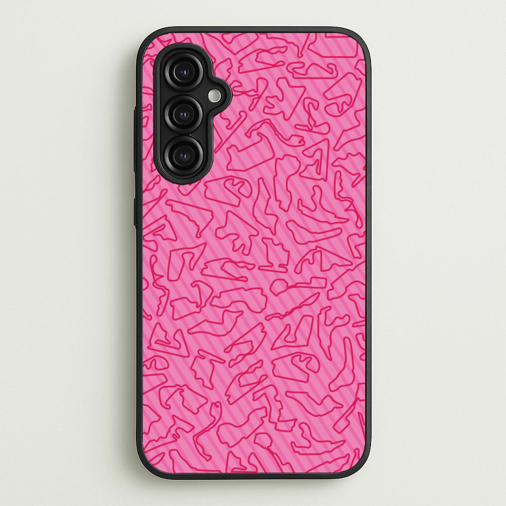 Track Outlines Pink - F1 Phone Case for Galaxy A14