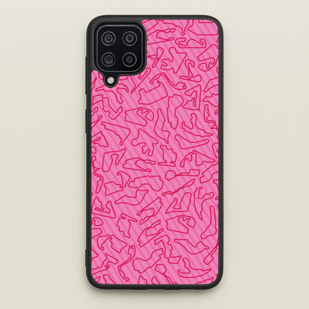 Track Outlines Pink - F1 Phone Case for Galaxy A12