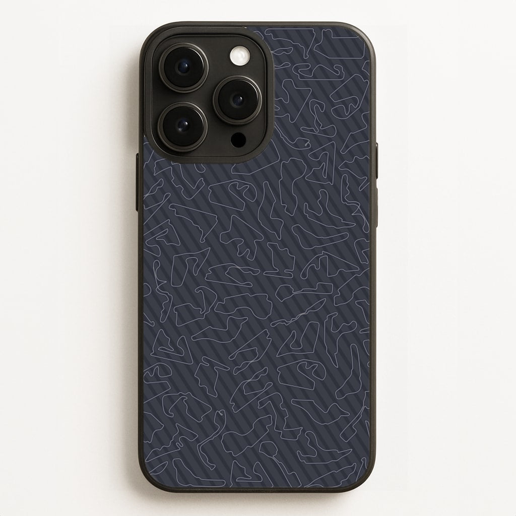 Track Outlines Gray - F1 Phone Case for iPhone 16 Pro Max