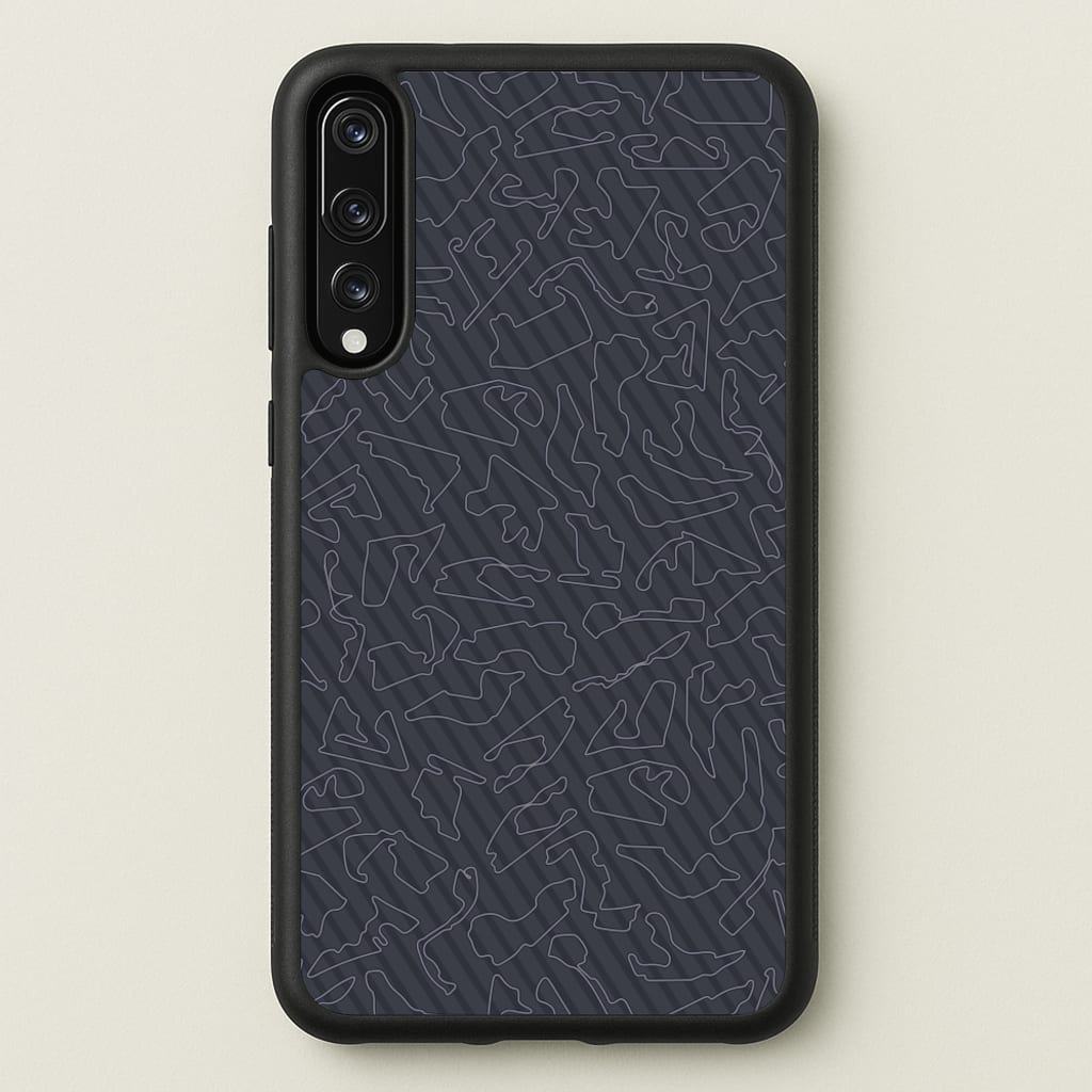 Track Outlines Gray - F1 Phone Case for Huawei P20 Pro