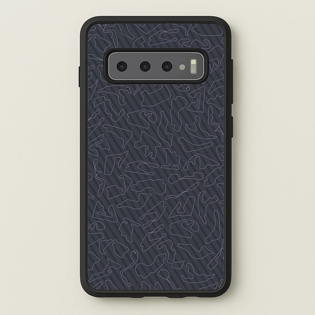 Track Outlines Gray - F1 Phone Case for Galaxy S10 Plus