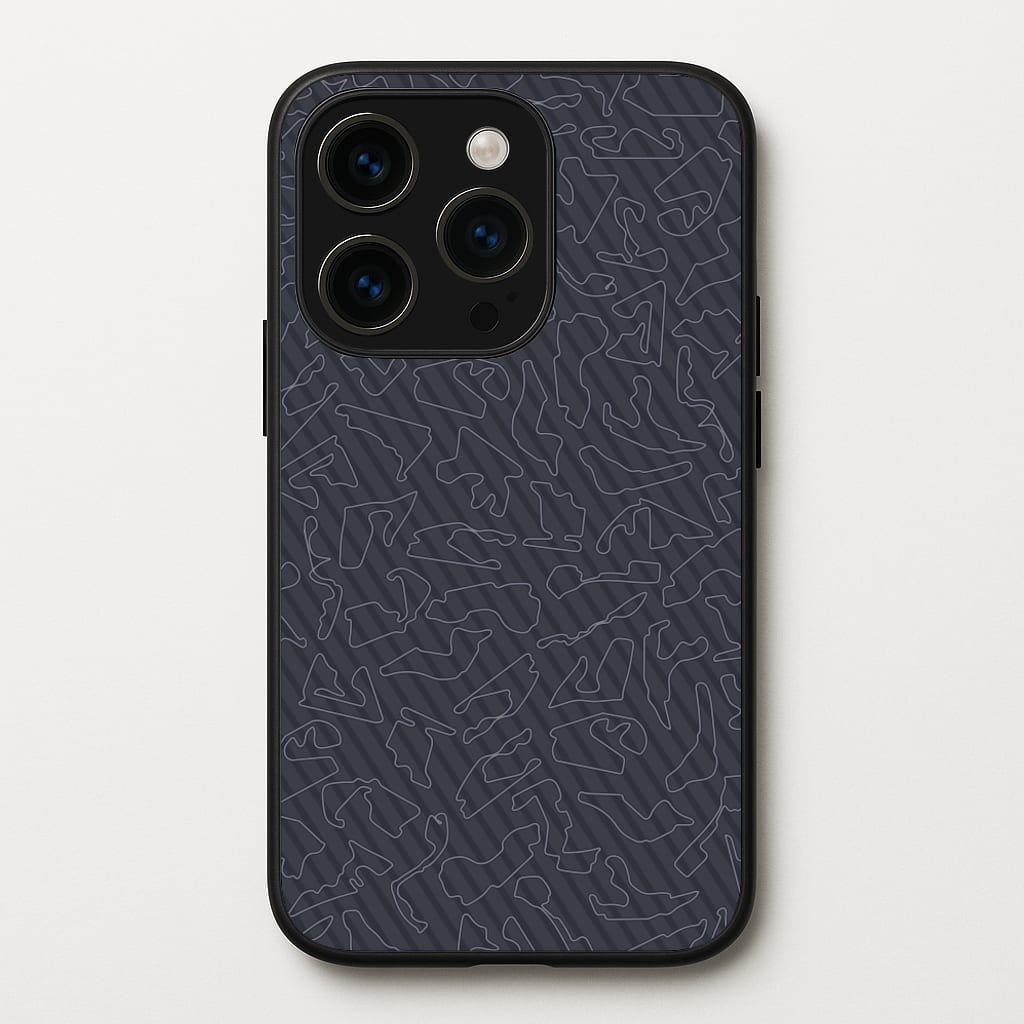 Track Outlines Gray - F1 Phone Case for iPhone 15 Pro