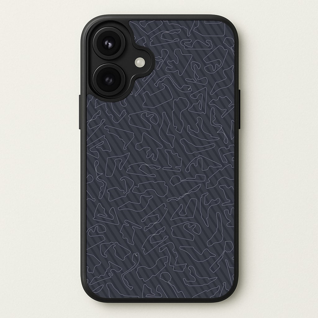 Track Outlines Gray Phone Case for iPhone 17