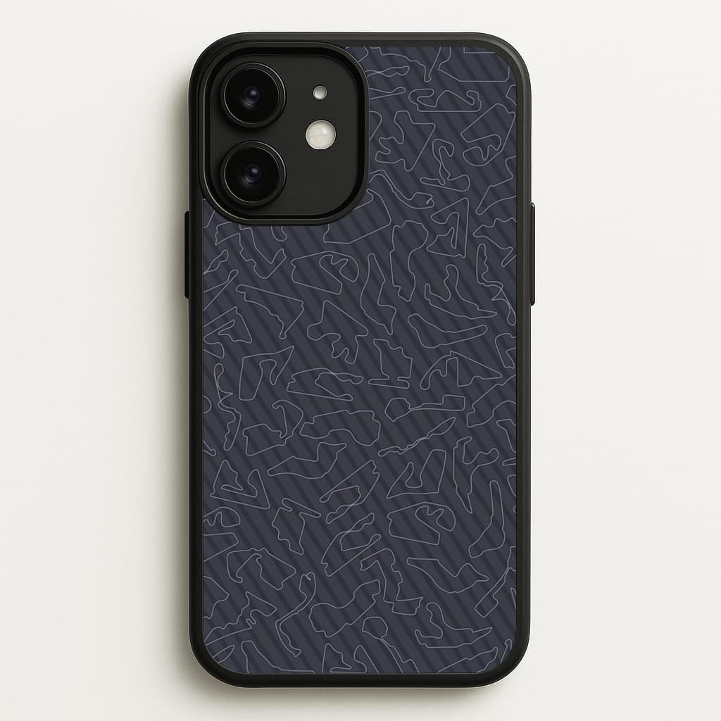 Track Outlines Gray - F1 Phone Case for iPhone 11