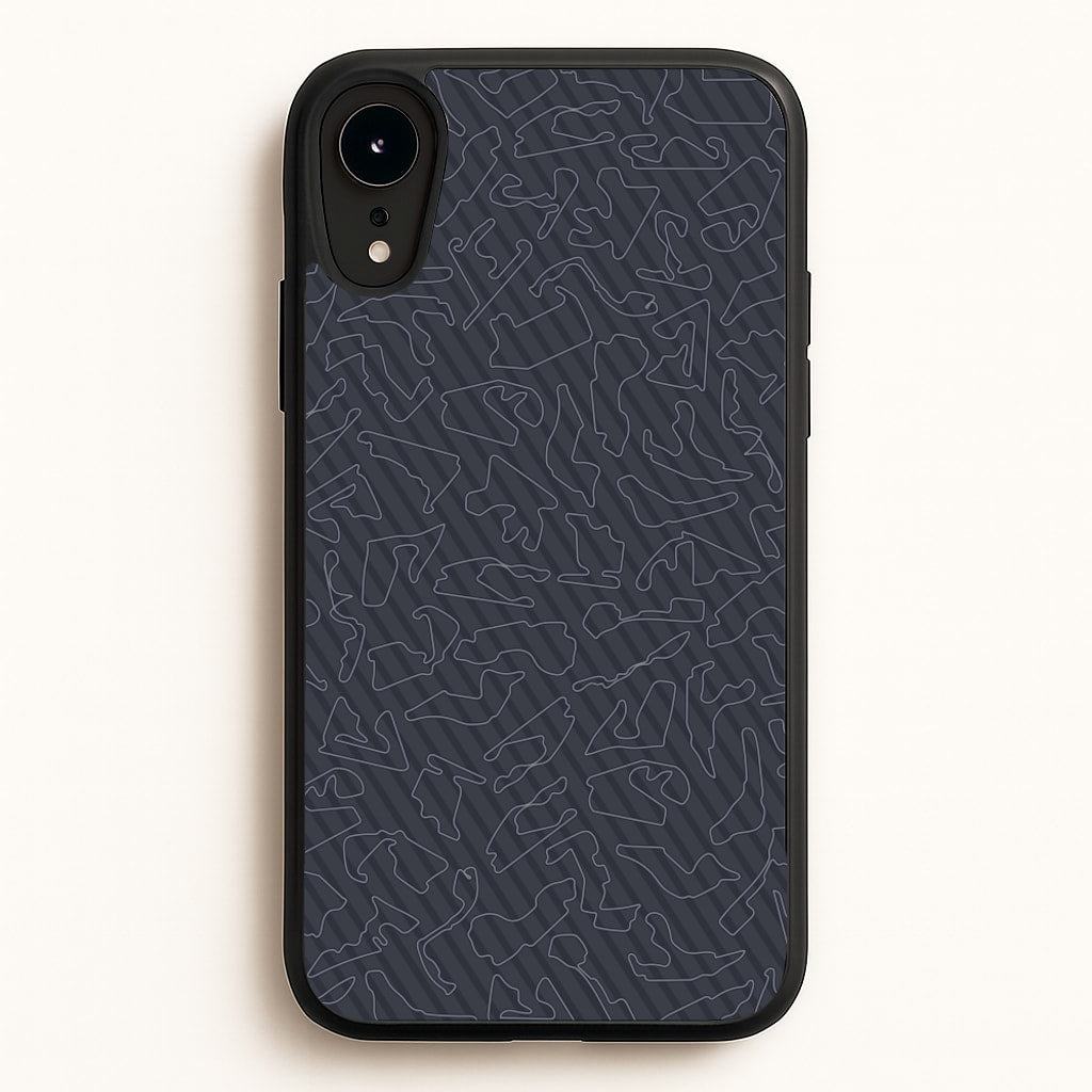 Track Outlines Gray - F1 Phone Case for iPhone XR