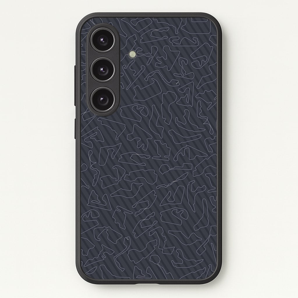 Track Outlines Gray - F1 Phone Case for Galaxy S25