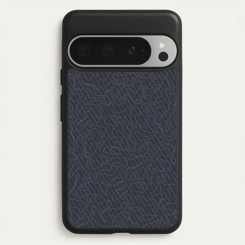 Track Outlines Gray - F1 Phone Case for Google Pixel 9 Pro XL
