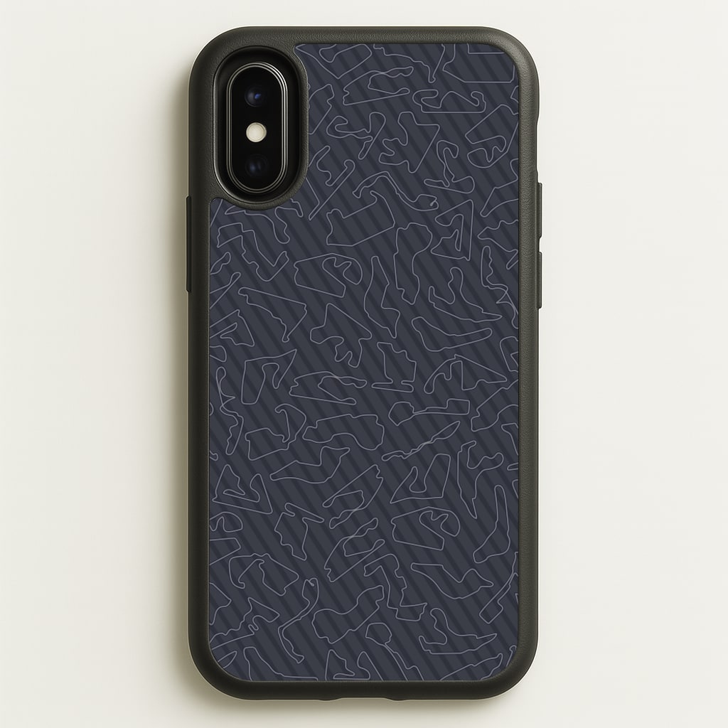 Track Outlines Gray - F1 Phone Case for iPhone X / XS