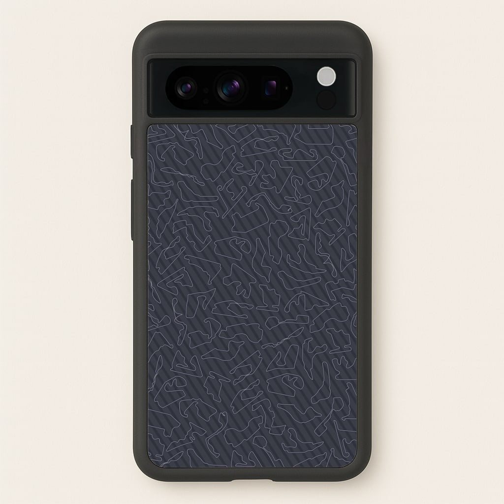 Track Outlines Gray - F1 Phone Case for Google Pixel 8 Pro