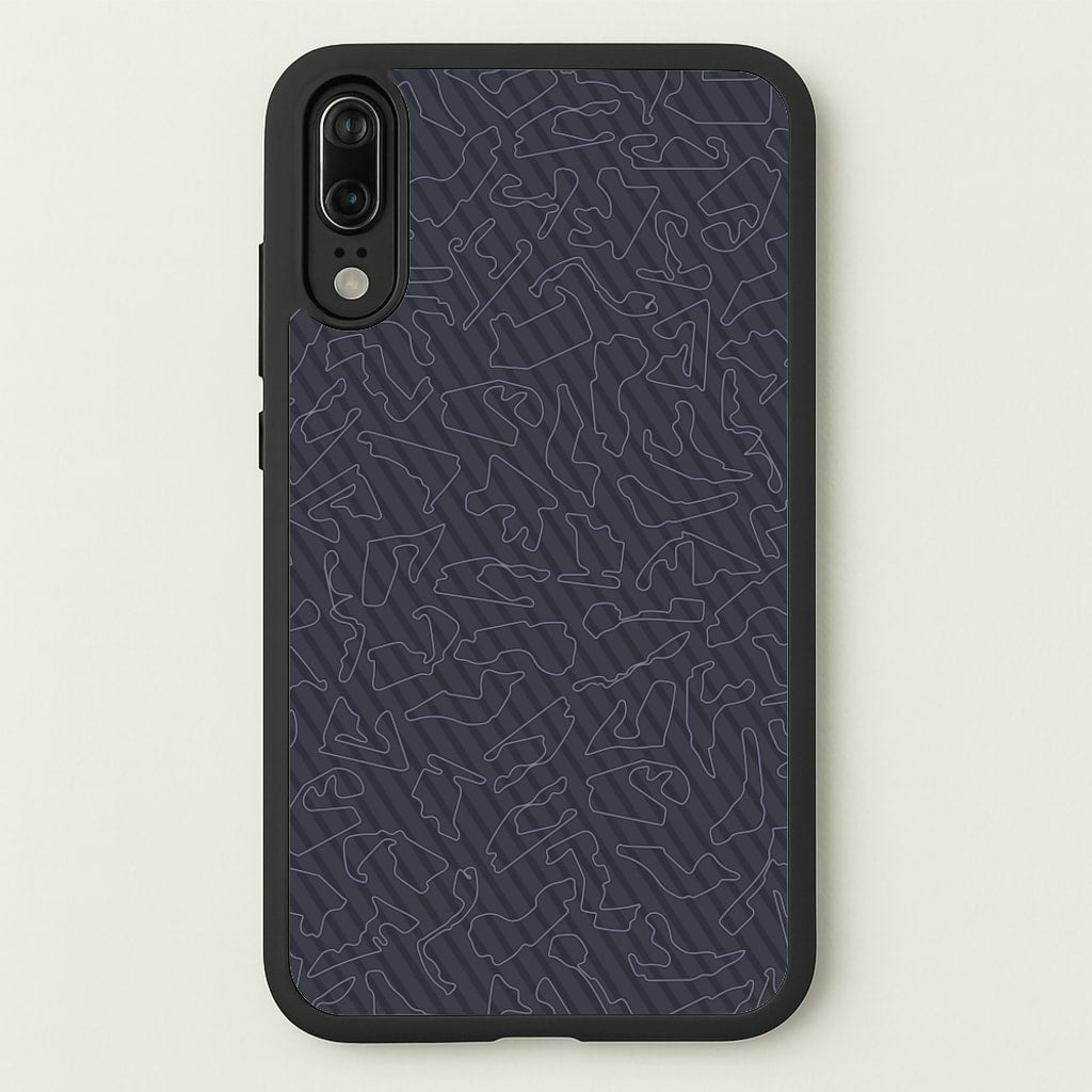 Track Outlines Gray - F1 Phone Case for Huawei P20