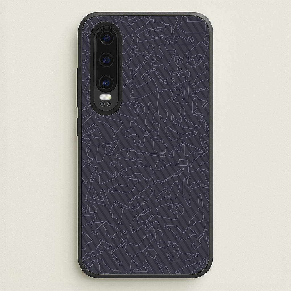 Track Outlines Gray - F1 Phone Case for Huawei P30