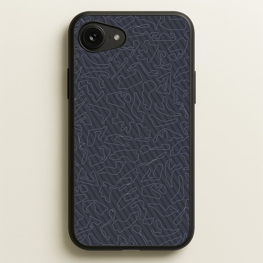 Track Outlines Gray - F1 Phone Case for iPhone 16e