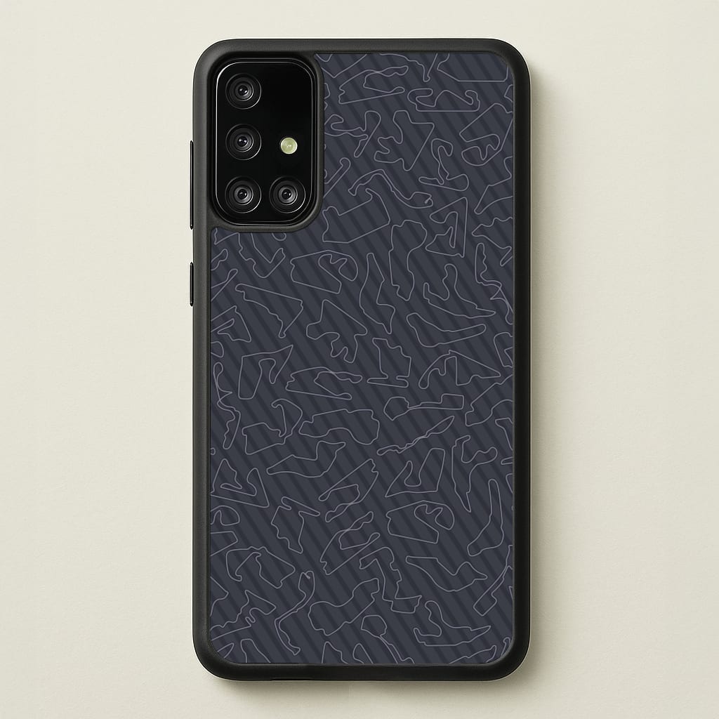 Track Outlines Gray - F1 Phone Case for Galaxy A71