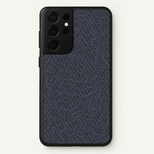 Track Outlines Gray - F1 Phone Case for Galaxy S21 Ultra