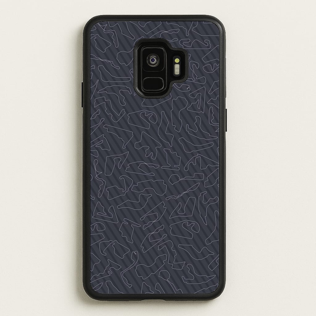 Track Outlines Gray - F1 Phone Case for Galaxy S9