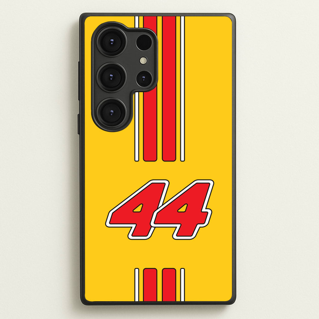 Retro Yellow And Red Hamilton - F1 Phone Case for Galaxy S25 Ultra