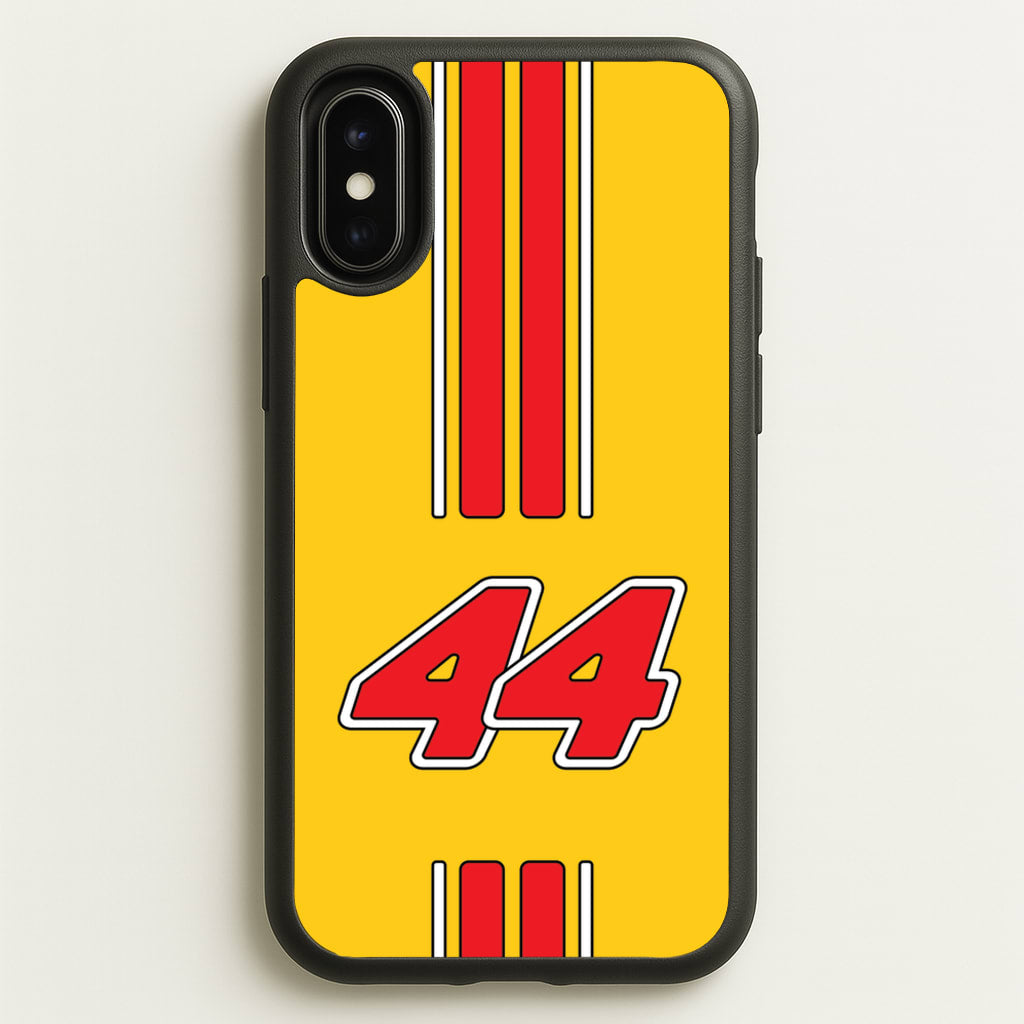 Retro Yellow And Red Hamilton - F1 Phone Case for iPhone X / XS