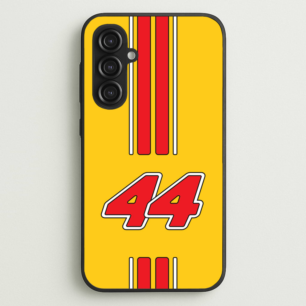 Retro Yellow And Red Hamilton - F1 Phone Case for Galaxy S23FE