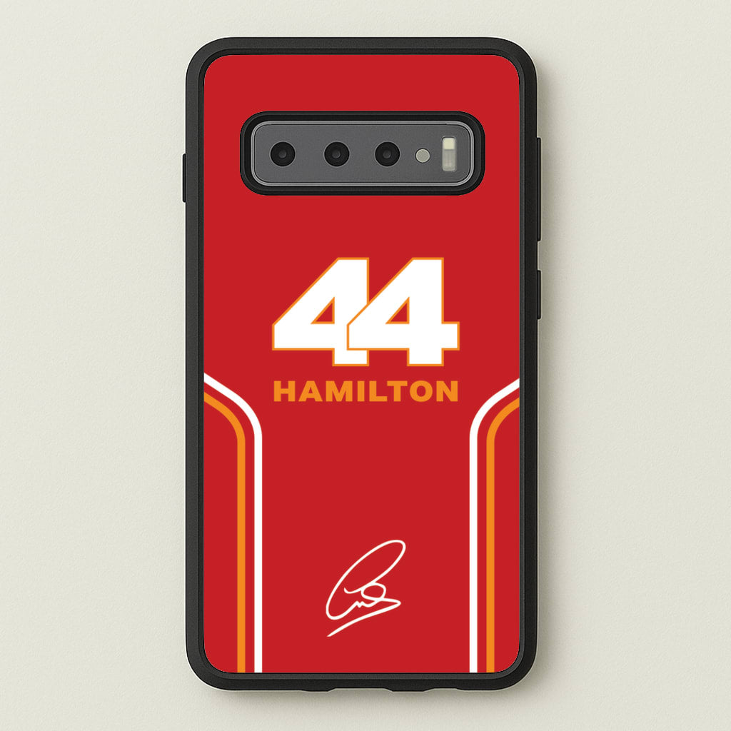 Stripes 44 Hamilton - F1 Phone Case for Galaxy S10