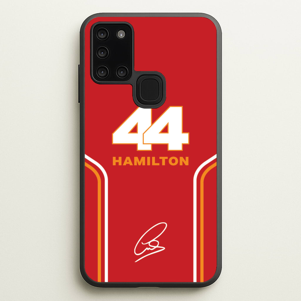 Stripes 44 Hamilton - F1 Phone Case for Galaxy A21s