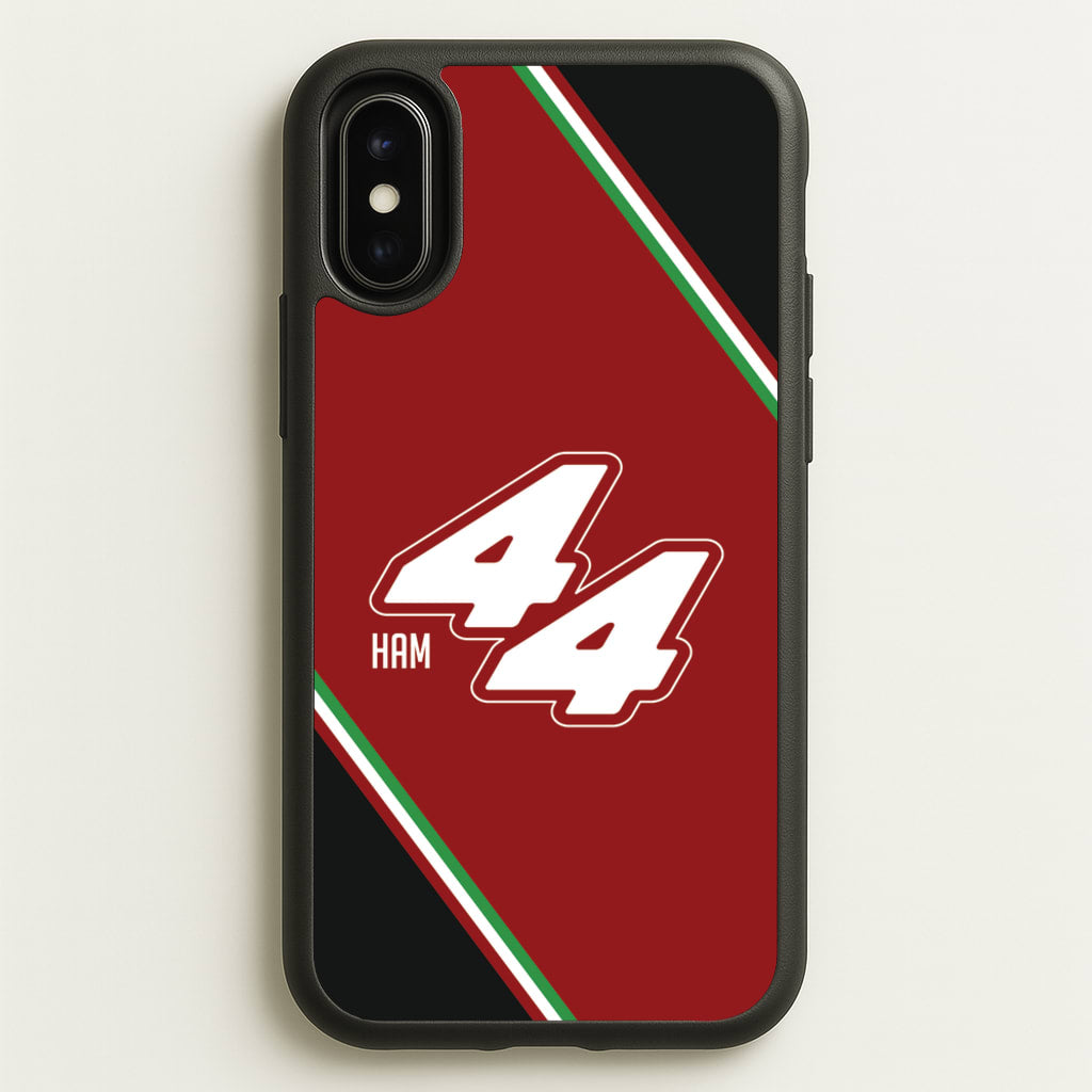 Dark Red Retro 44 - F1 Phone Case for iPhone X / XS