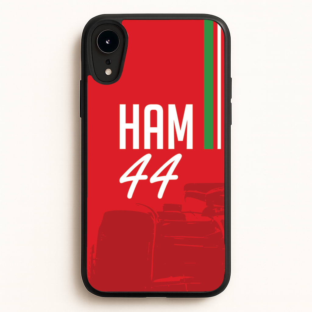 Dark Red Hamilton 44 - F1 Phone Case for iPhone XR