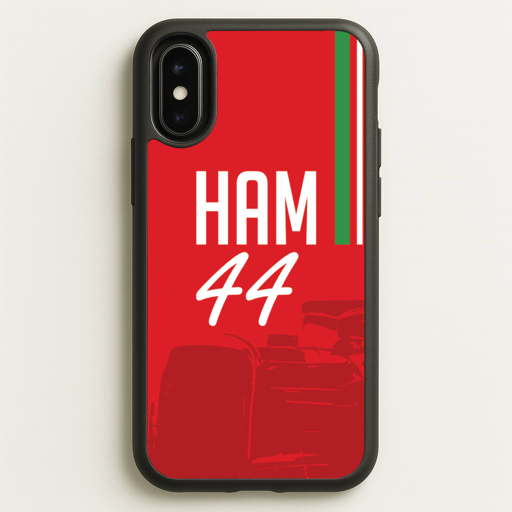 Dark Red Hamilton 44 - F1 Phone Case for iPhone X / XS