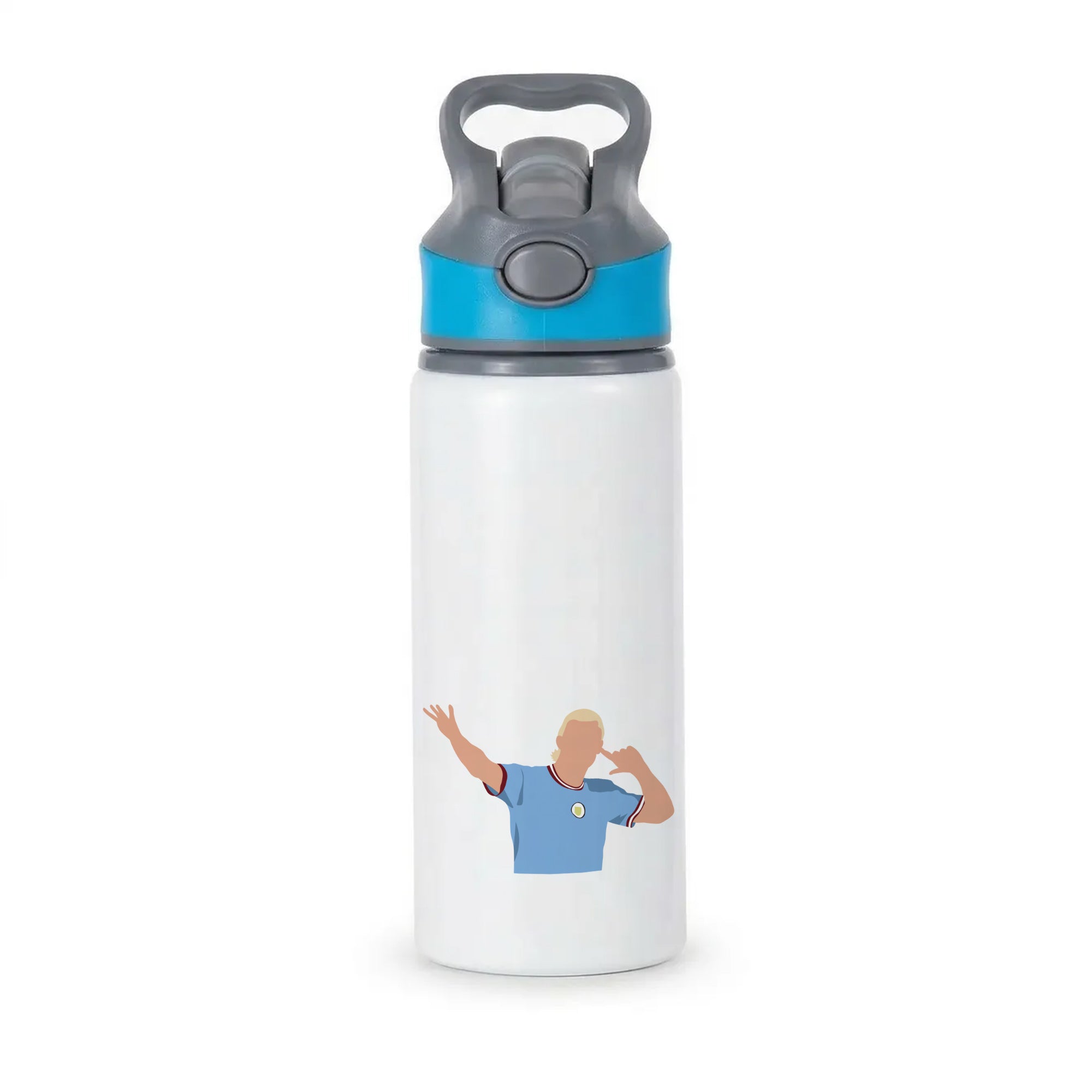 Haaland - Football Active Water Bottle - Blue