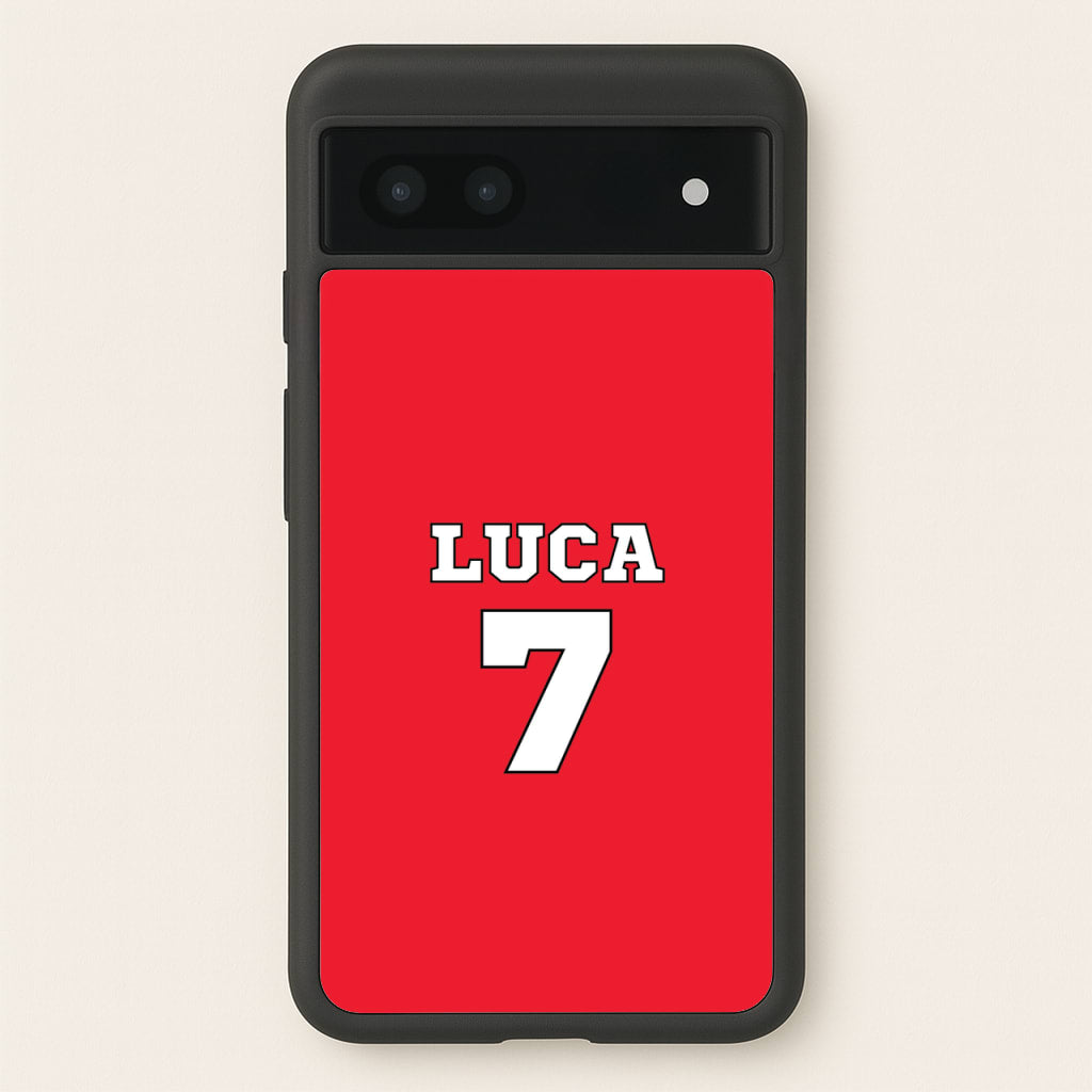Red - Personalised Football - Football Phone Case for Google Pixel 6a