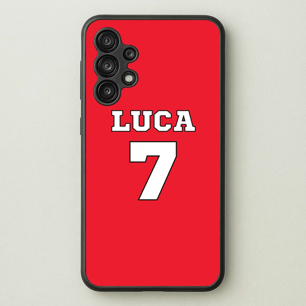 Red - Personalised Football - Football Phone Case for Galaxy A13
