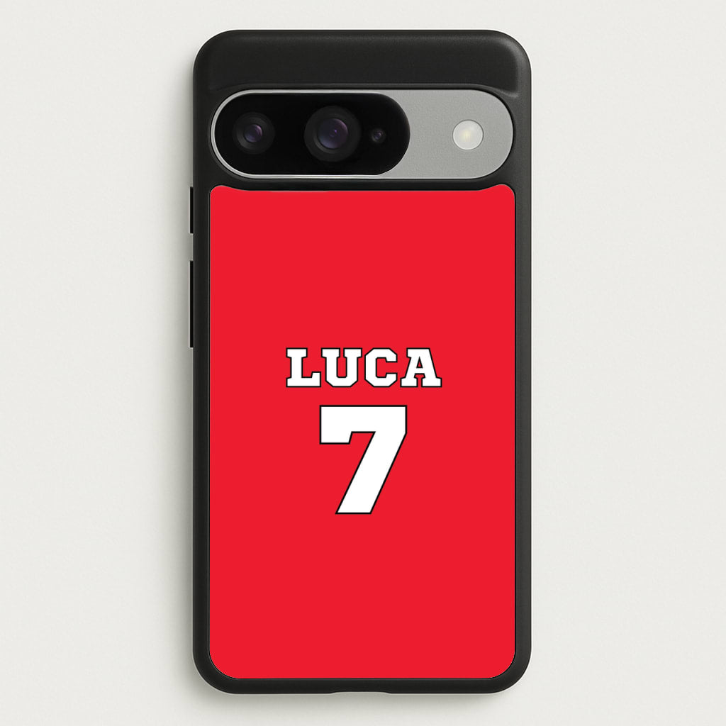 Red - Personalised Football Phone Case for Google Pixel 10 / 10 Pro