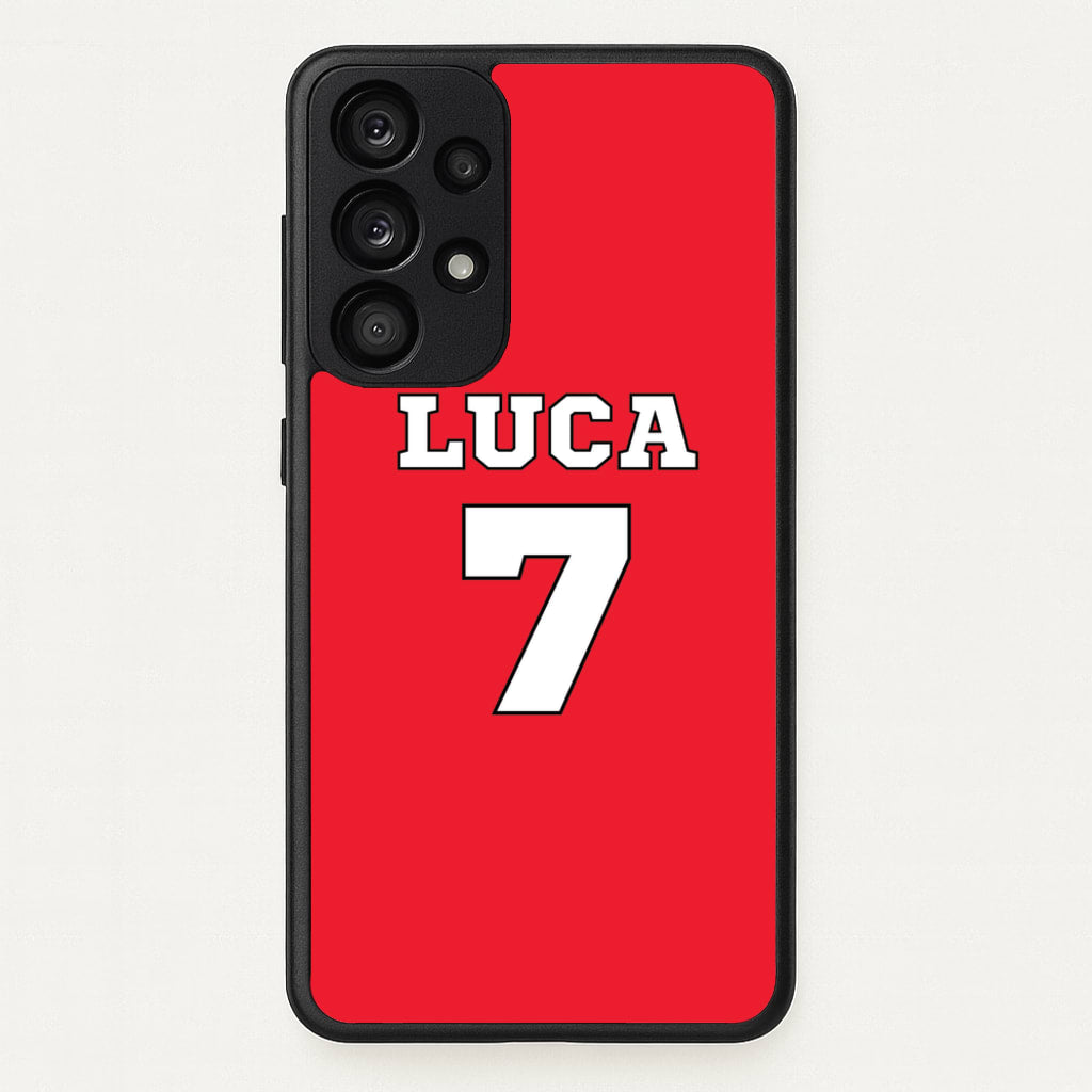 Red - Personalised Football - Football Phone Case for Galaxy A53