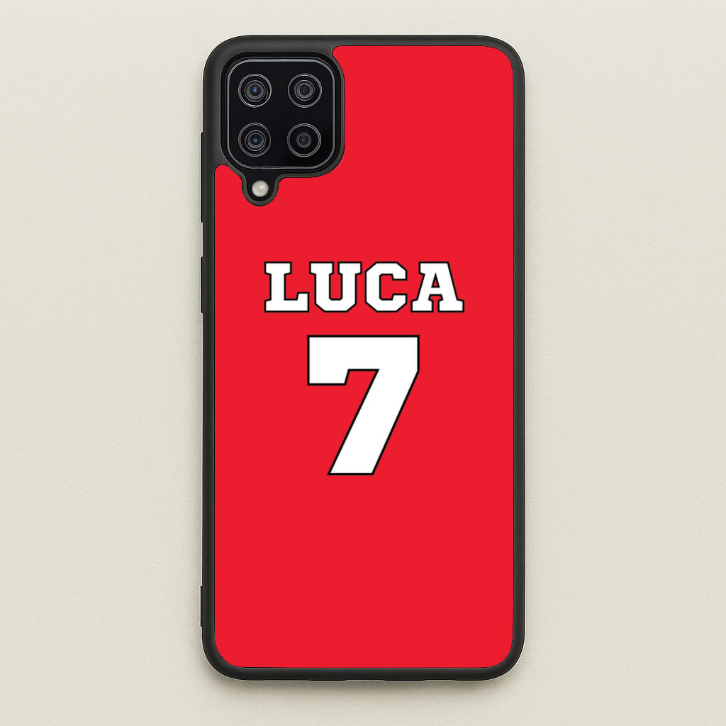 Red - Personalised Football - Football Phone Case for Galaxy A12