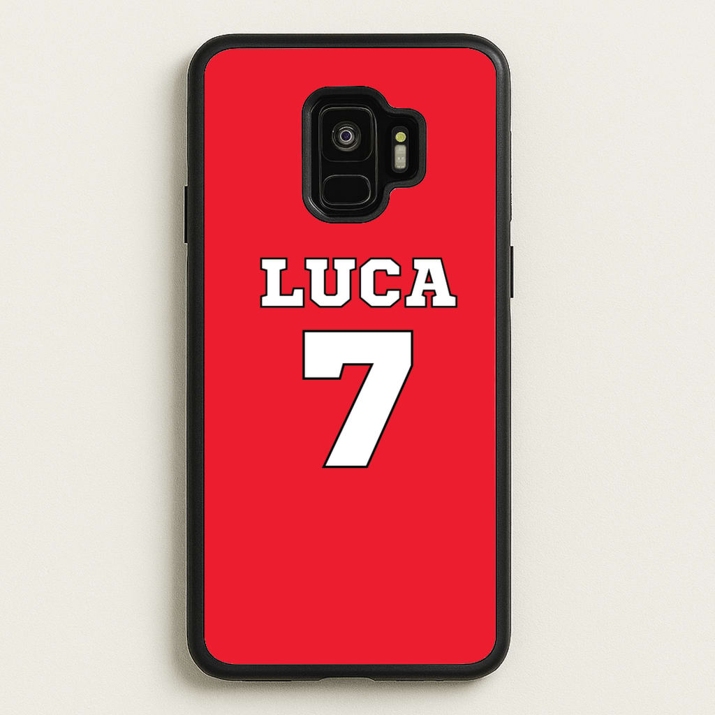 Red - Personalised Football - Football Phone Case for Galaxy S9