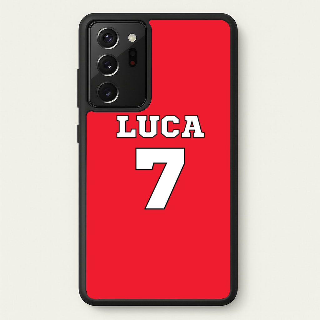 Red - Personalised Football - Football Phone Case for Galaxy Note 20 Ultra