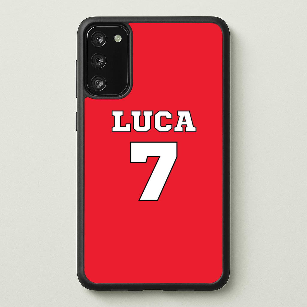 Red - Personalised Football - Football Phone Case for Galaxy S20FE