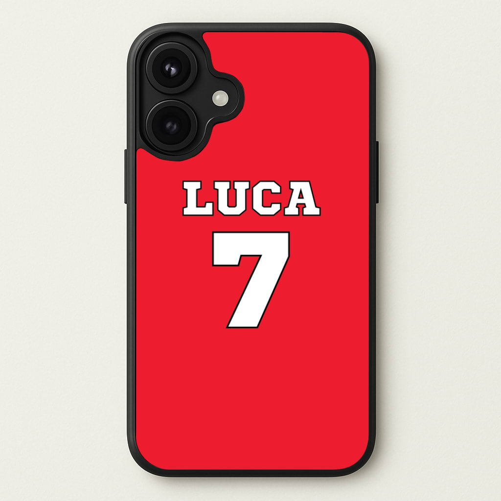 Red - Personalised Football Phone Case for iPhone 17
