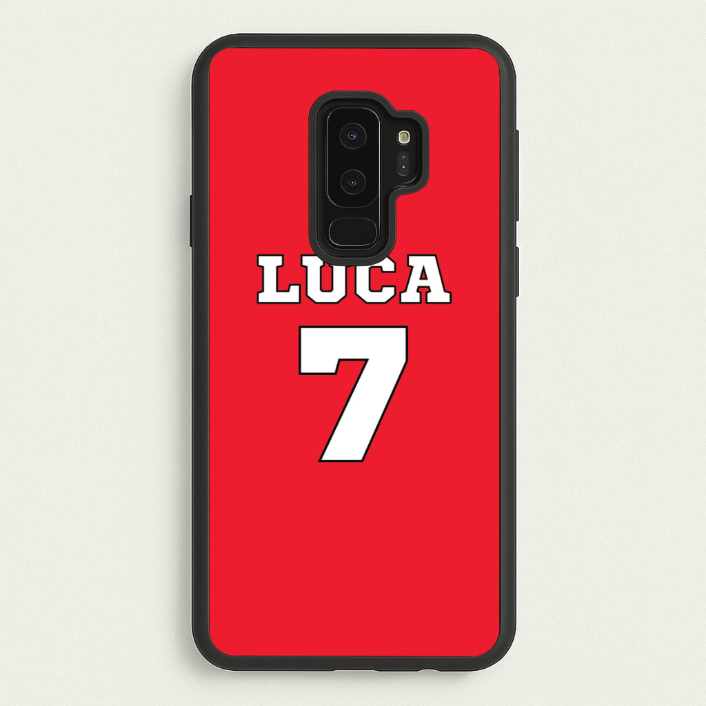 Red - Personalised Football - Football Phone Case for Galaxy S9 Plus