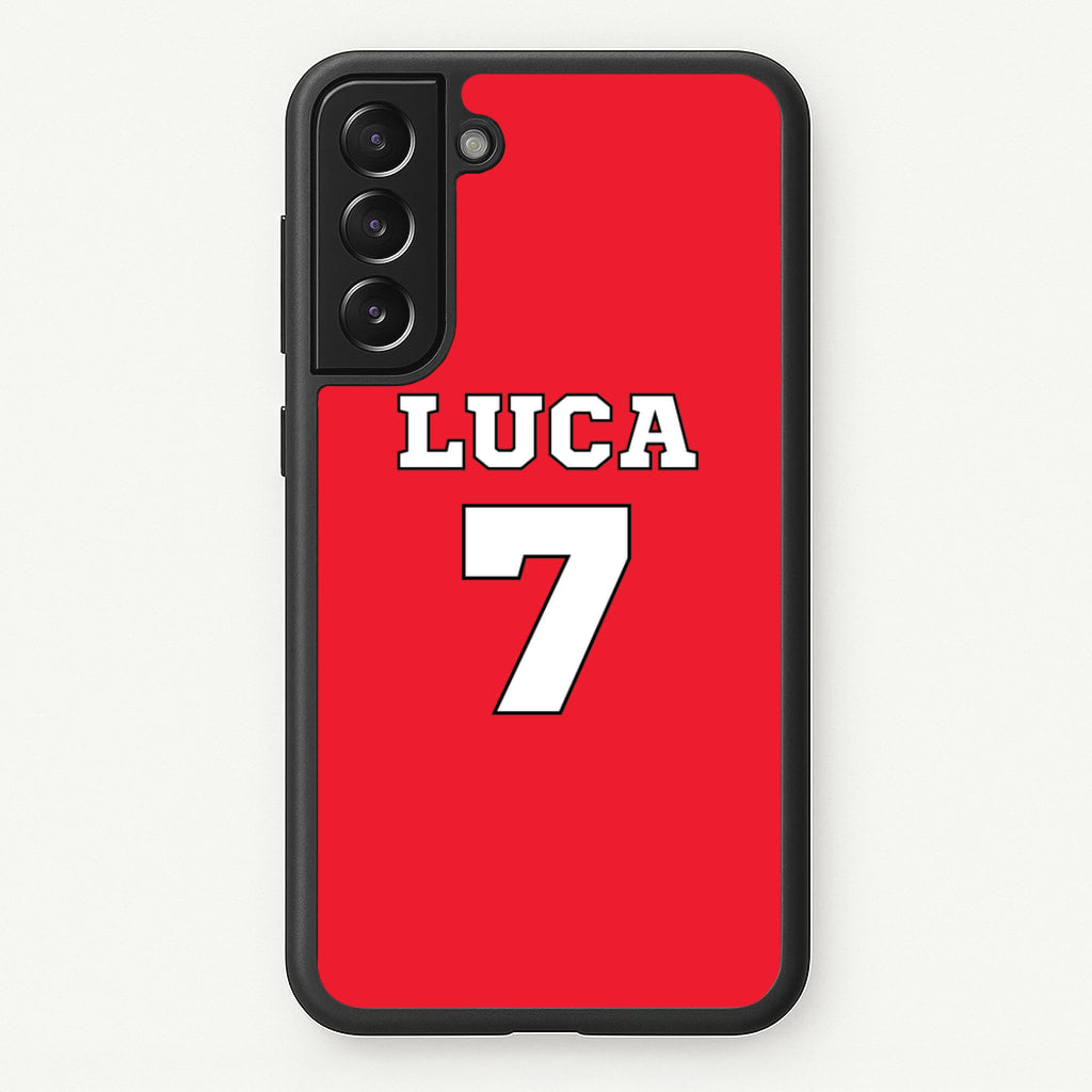 Red - Personalised Football - Football Phone Case for Galaxy S21